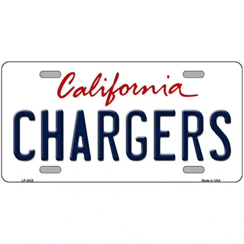 NFL LA Chargers License Plate Metal Auto Sign San Diego New Retro Football